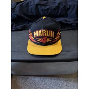 Vintage Sterling Marlin Hat Cap Snapback Logo Athletic Diamond NASCAR